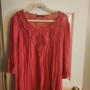 Zac & Rachel Coral Lace Blouse
